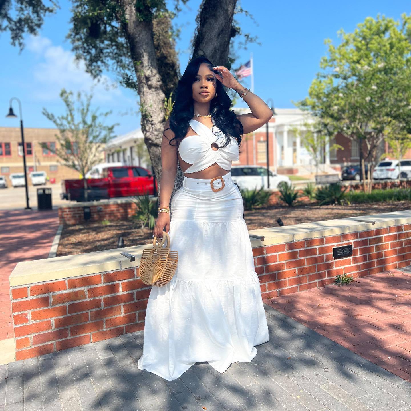 Women's Style Wrap Casual Maxi Dress Women's Set