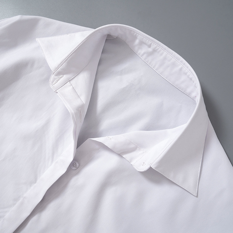 Women's Summer Casual Solid Turndown Collar Button Down Crop Shirt Slim Fit Long Sleeve Top