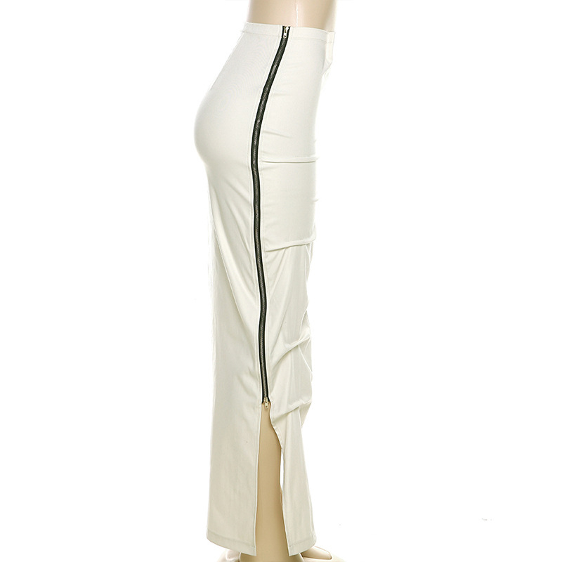 Summer Women Sexy pu Leather Solid Strapless Fold Top