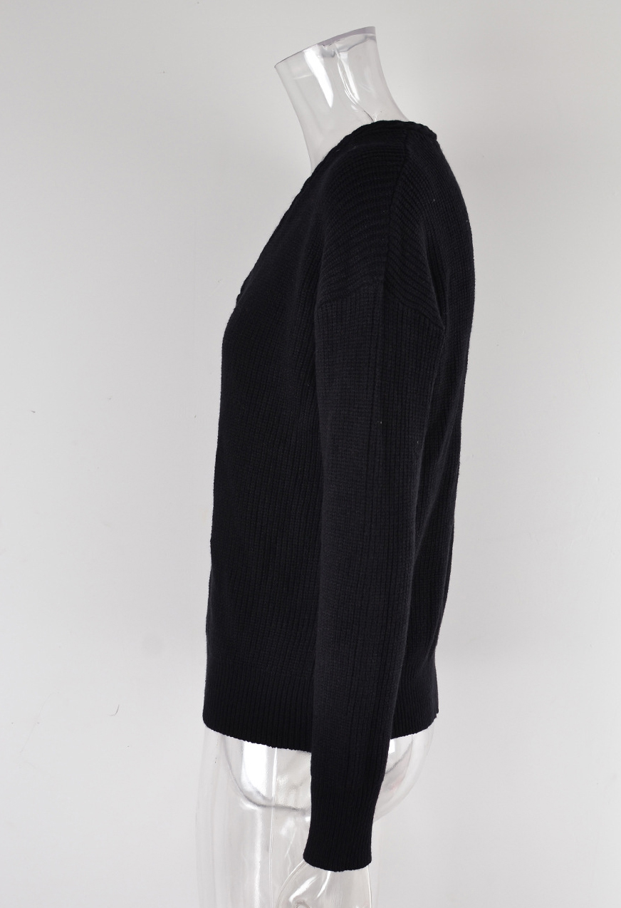 Women v-neck twist knittin sweater