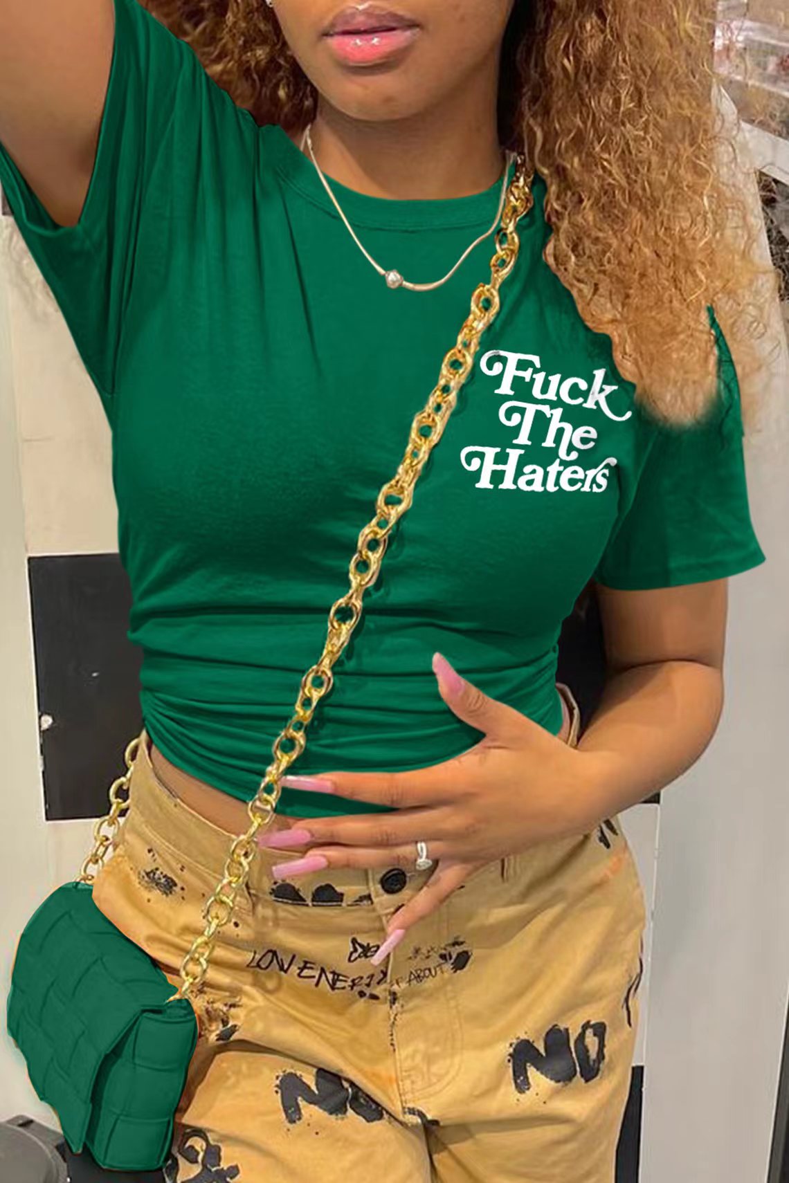 women's Letter printed T-shirt top