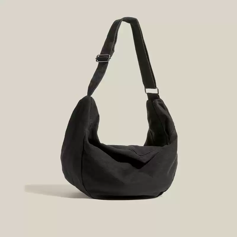 Canvas dumpling sports bag men and women 2024 new summer large capacity class commuting bag women's shoulder messenger bag