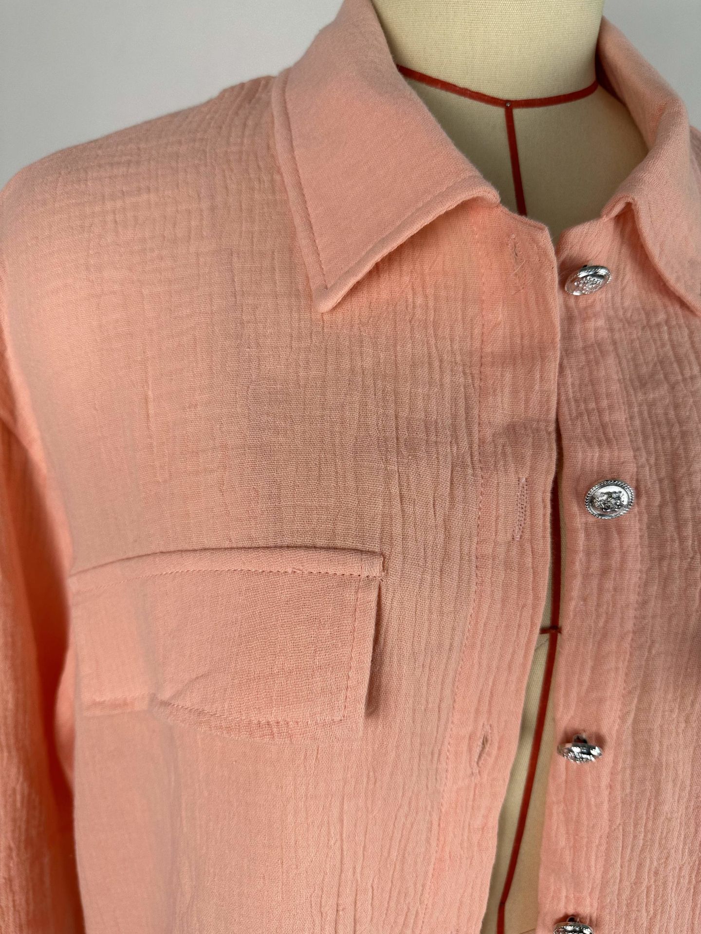 Plus Size Women's Double Crepe Oversized Turndown Collar Long Sleeve Set