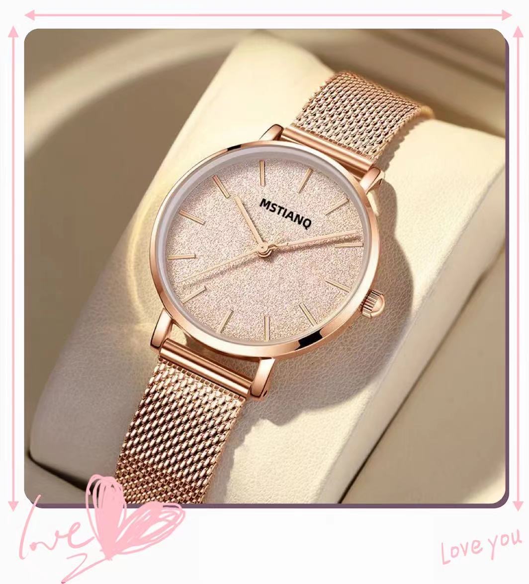 Starry sky Korean style simple and cool watch for women ins niche light luxury casual versatile literary small dial watch