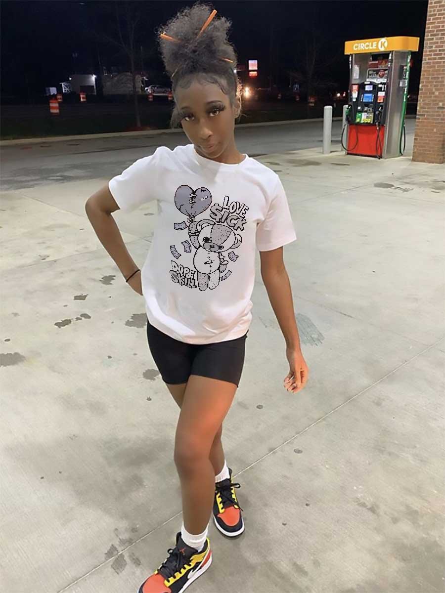 Plus Size Women's T-shirt Cartoon T-shirt Printed Top