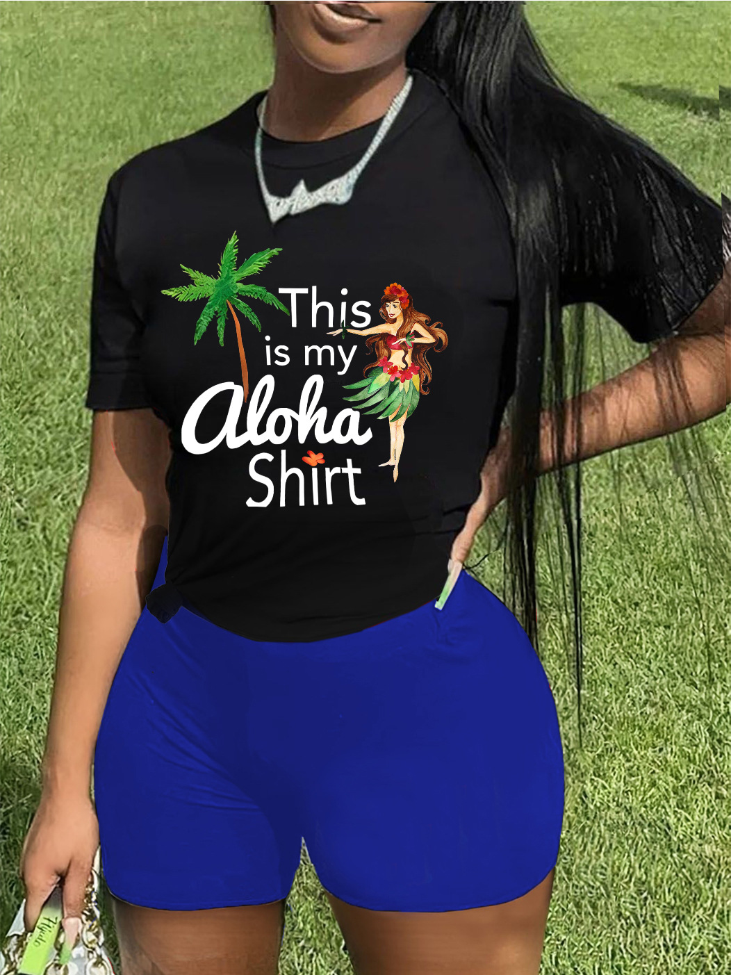 Autumn and Winter Women's Print Style Print Casual Two Piece