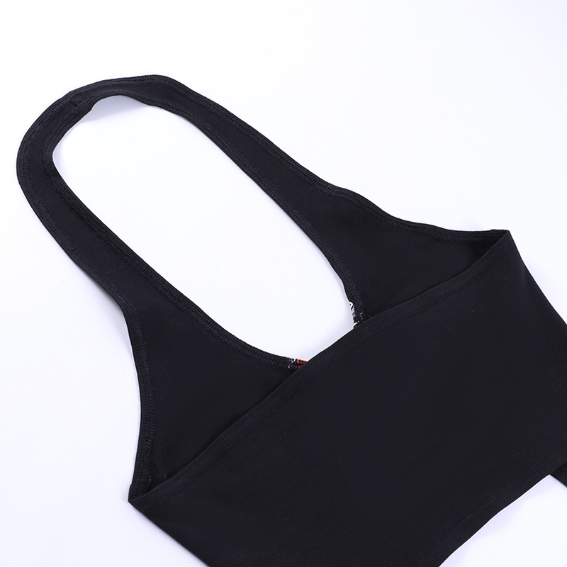 Womens Halter Neck Print Crop Tank Top