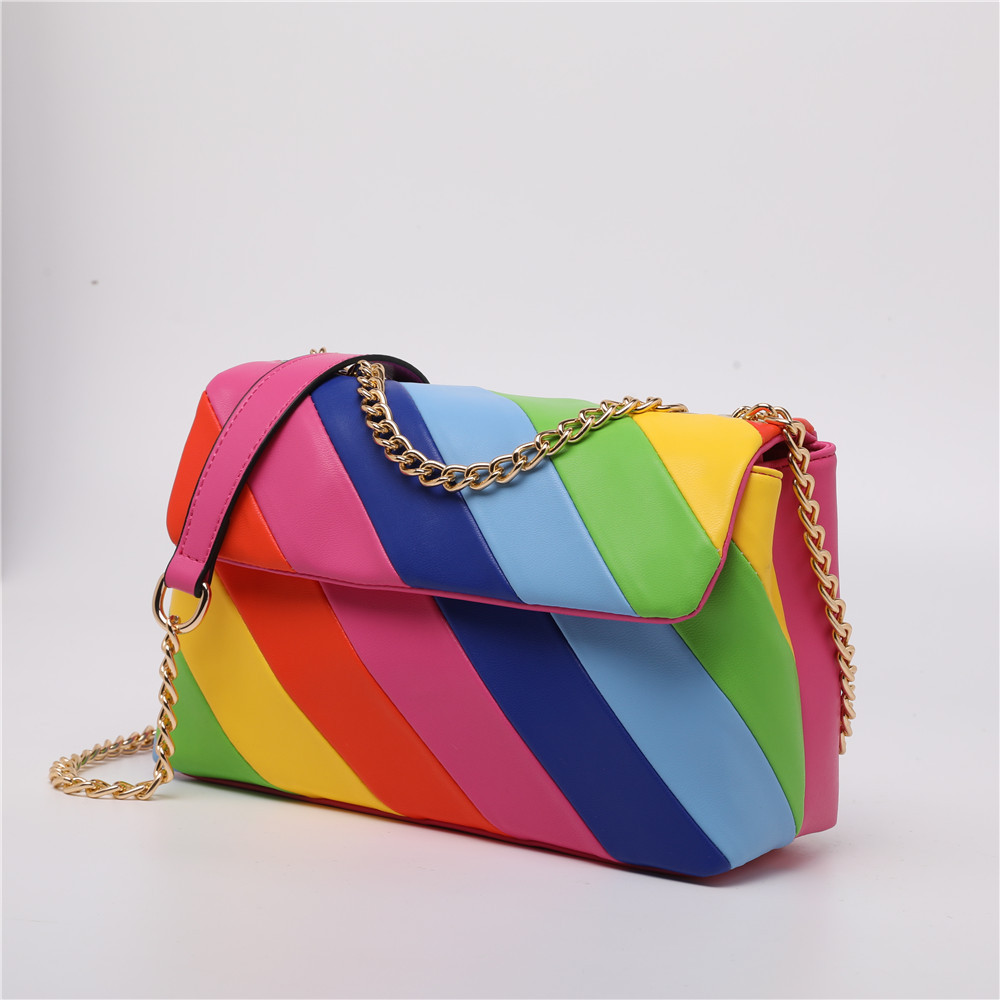 Metal Patchwork Pu Women's Designer Style Ladies Messenger Bag