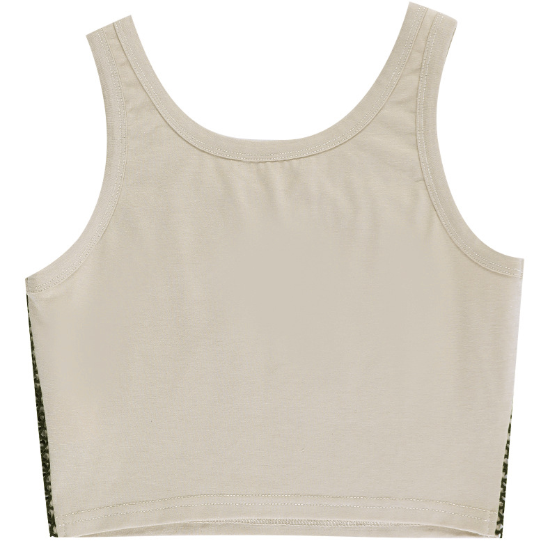 Women Summer Slim Grid Print Tank Top