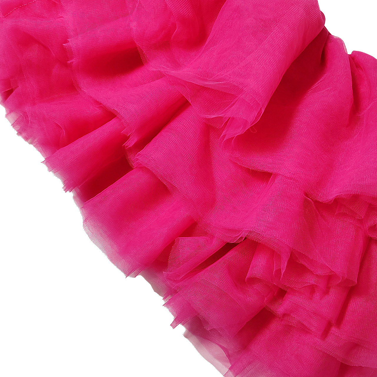 Women Layered Puff Petal Mesh Sleeveless Backless Strapless Top