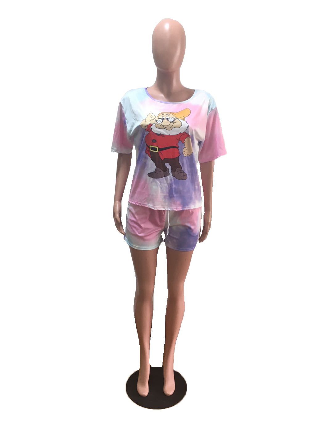 Women's Fashion Casual Print Short Sleeve Two-Piece Set