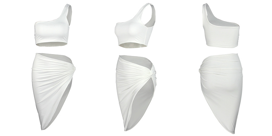 Spring Summer Women's Sexy Crop Two Piece Skirt Set