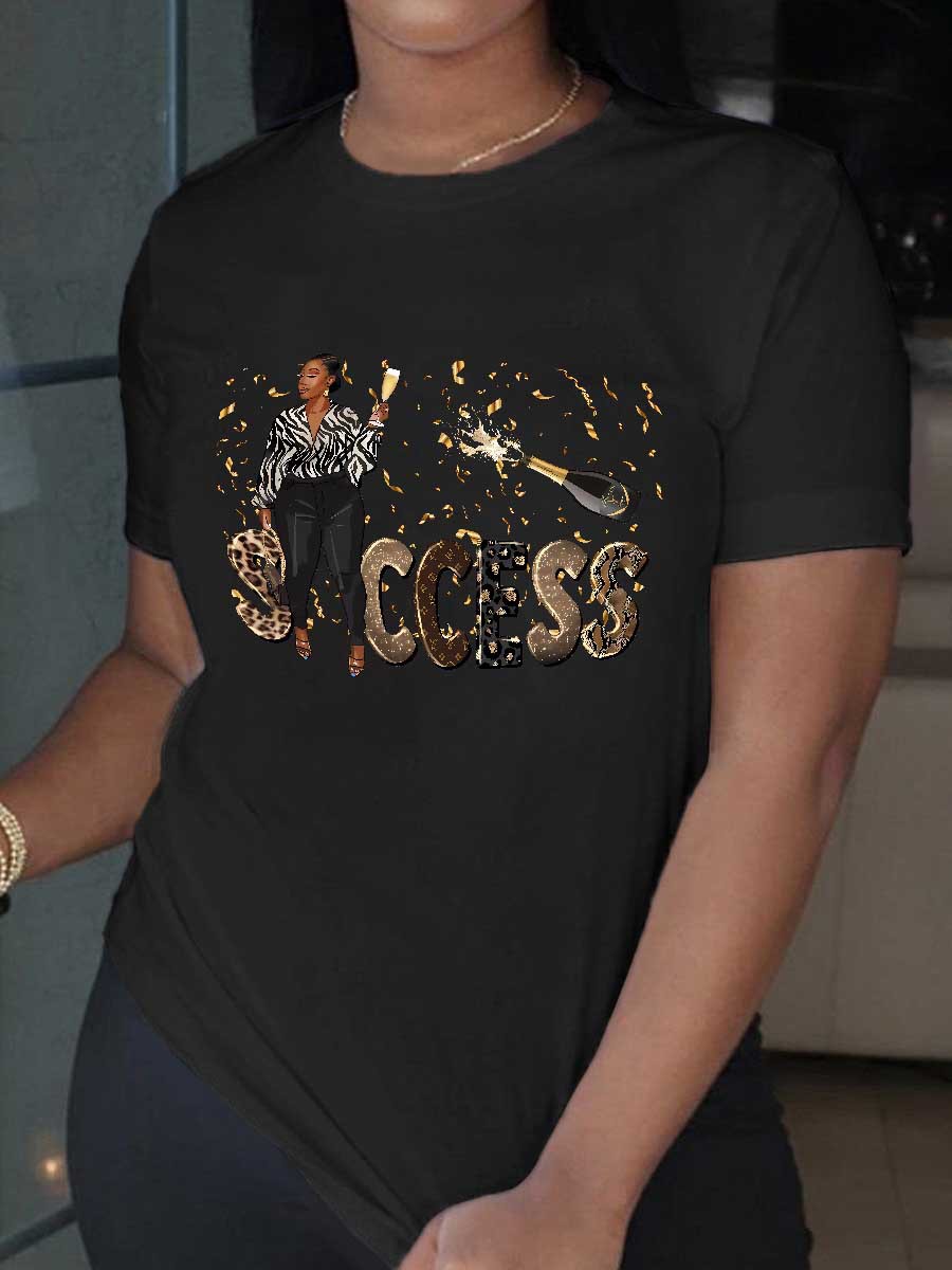 Plus Size women's loose printed t-shirt