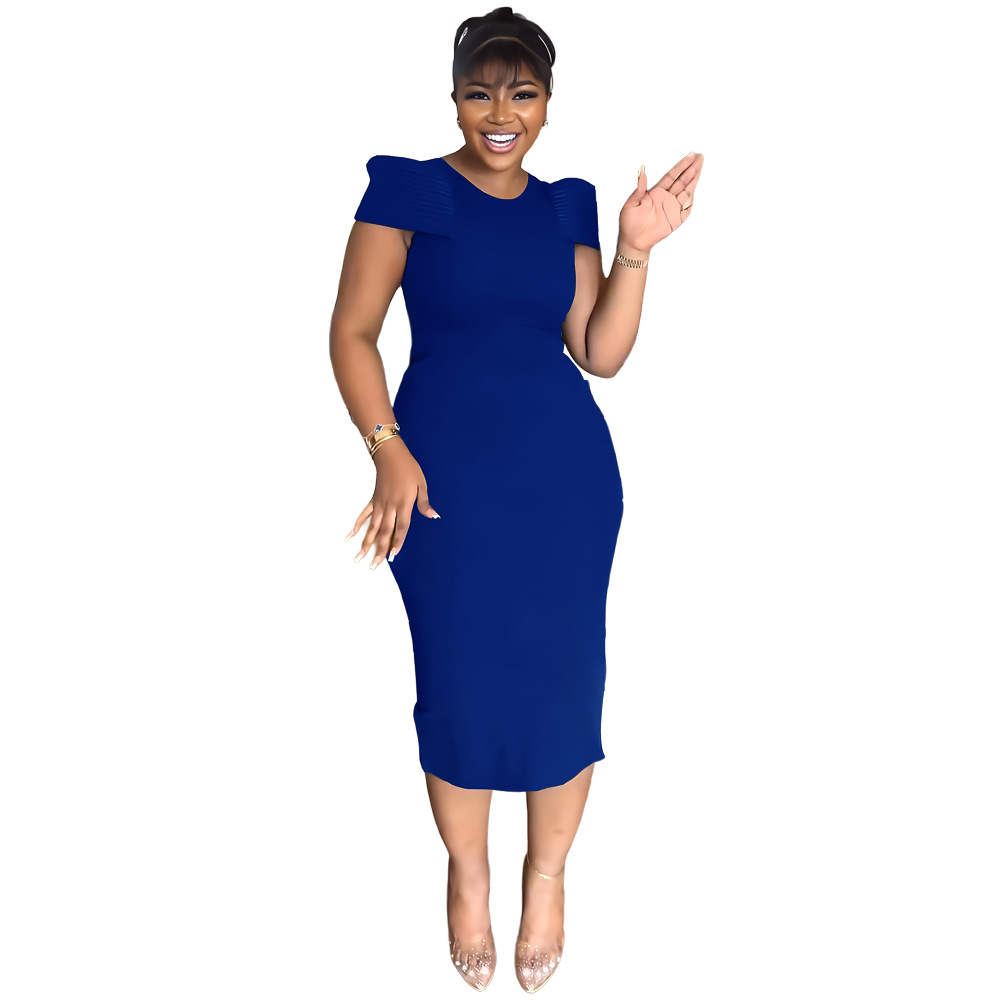 Women's Sleeveless Casual Career Slit Bodycon Dress