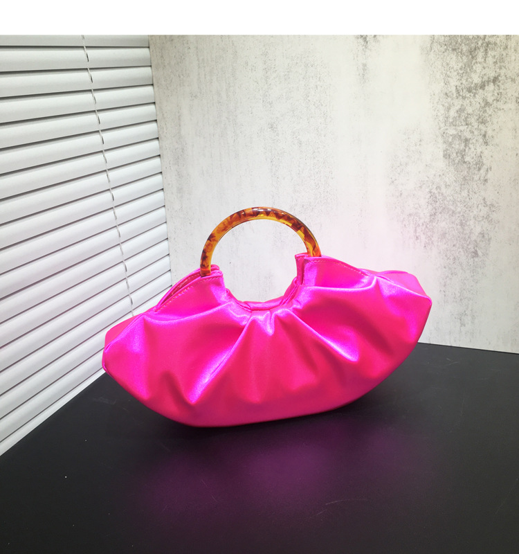 women's hand carry pleated silk cloud bag dinner hand bag