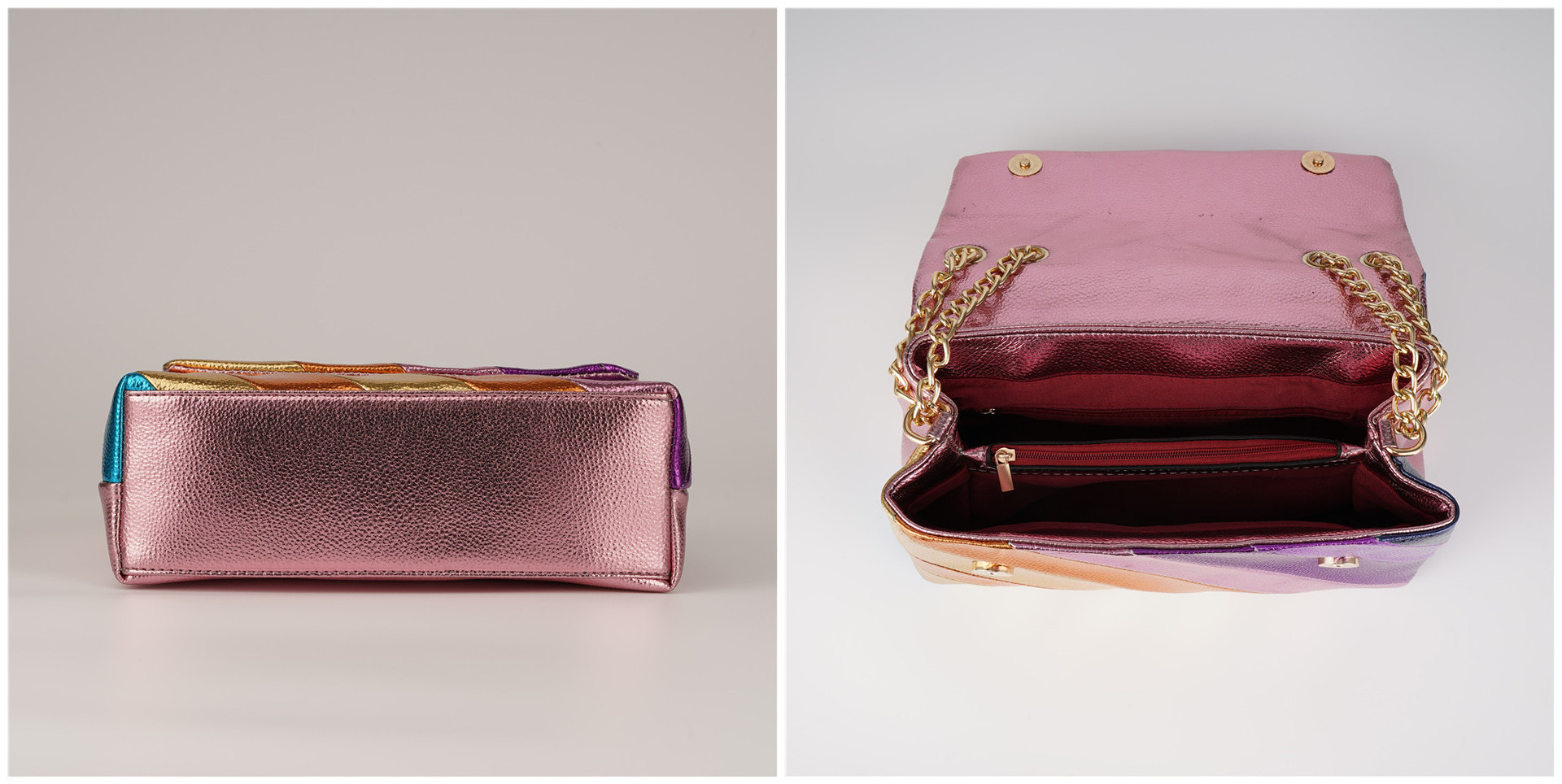 Metal Patchwork Pu Women's Designer Style Ladies Messenger Bag