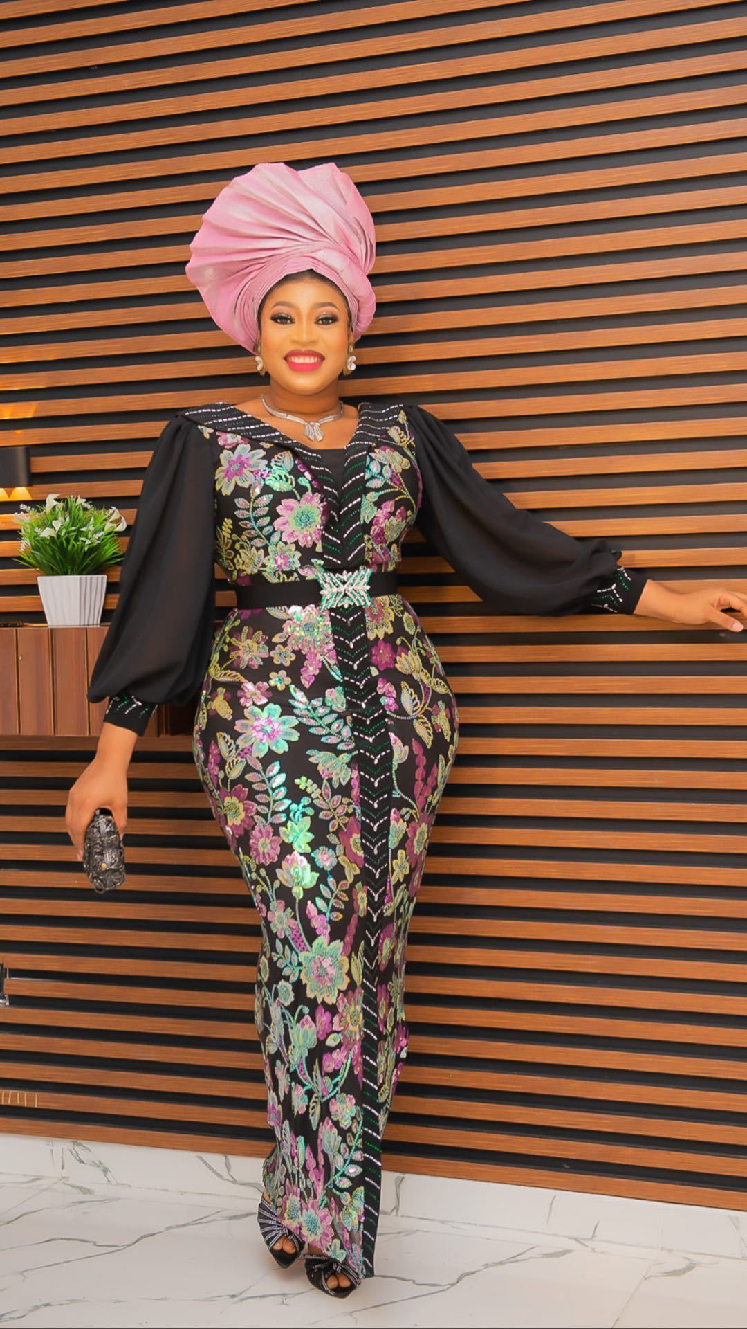 Plus Size Women African Formal Party Beaded Vintage Print Patchwork Dress