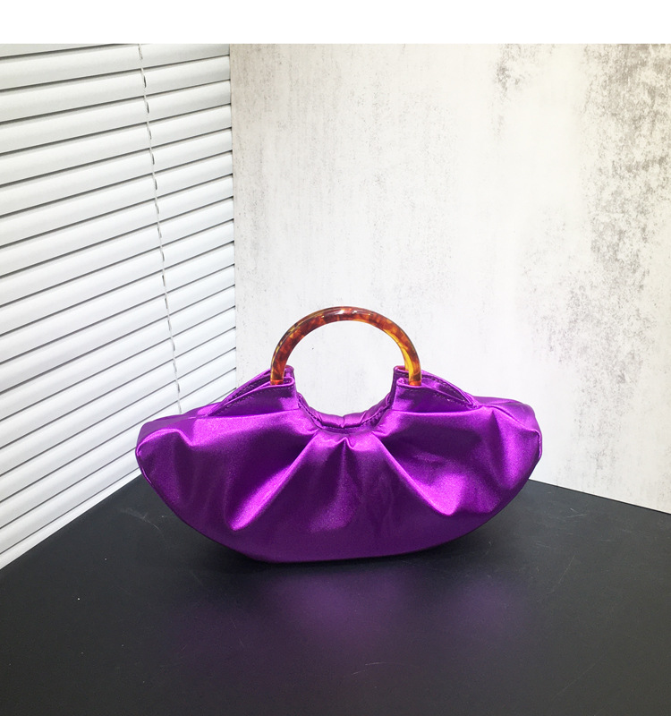 women's hand carry pleated silk cloud bag dinner hand bag