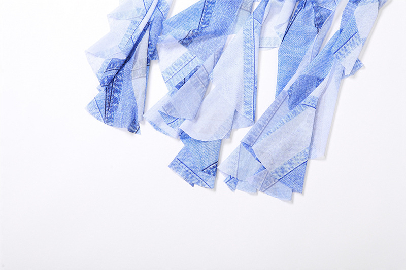 Summer Women Fashion Floral Slash Shoulder Style Tank Top Printed Fringe Ribbon Skirt Set