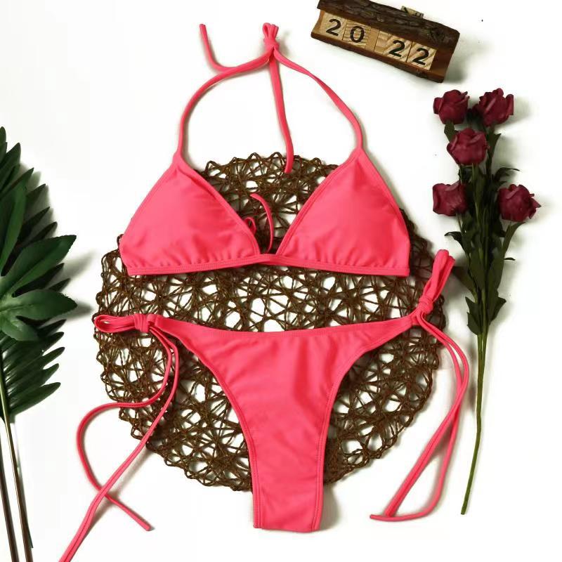 Leopard Print Swimsuit Sexy Bikini Two Pieces Lace-Up Women's Swimwear