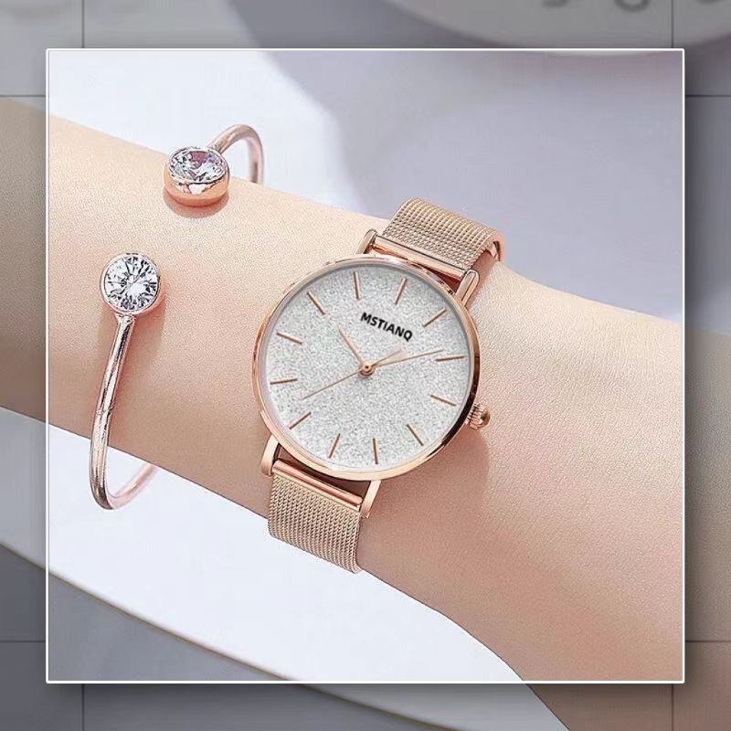 Starry sky Korean style simple and cool watch for women ins niche light luxury casual versatile literary small dial watch