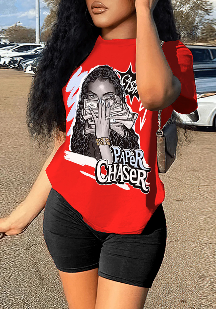 Autumn Winter Women's Print Style Print Casual Short Sleeve Two Piece