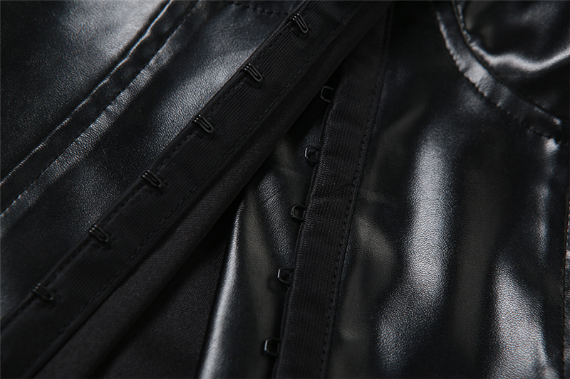 Summer Women Solid Off Shoulder pu Leather Tank Top