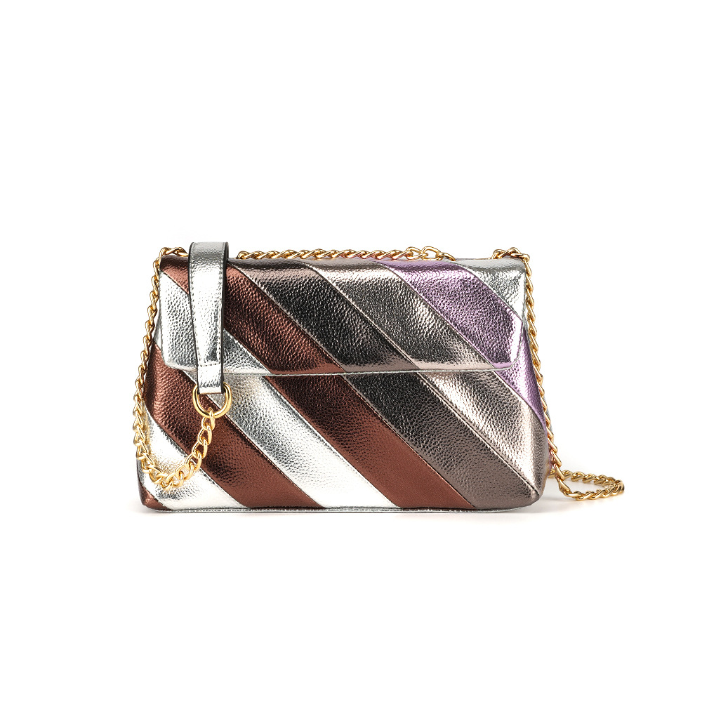 Metal Patchwork Pu Women's Designer Style Ladies Messenger Bag