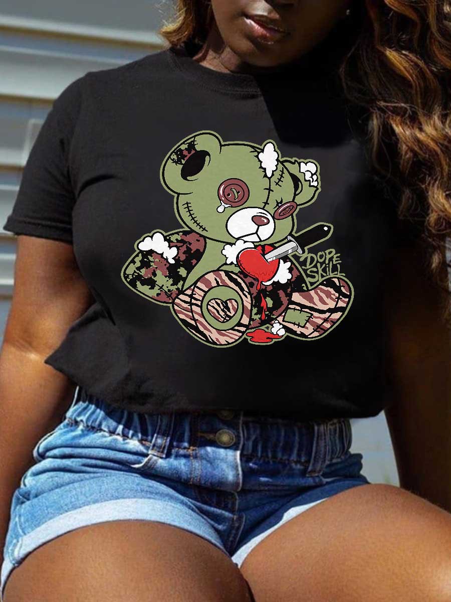 Plus Size Women's T-Shirt Printed Tops