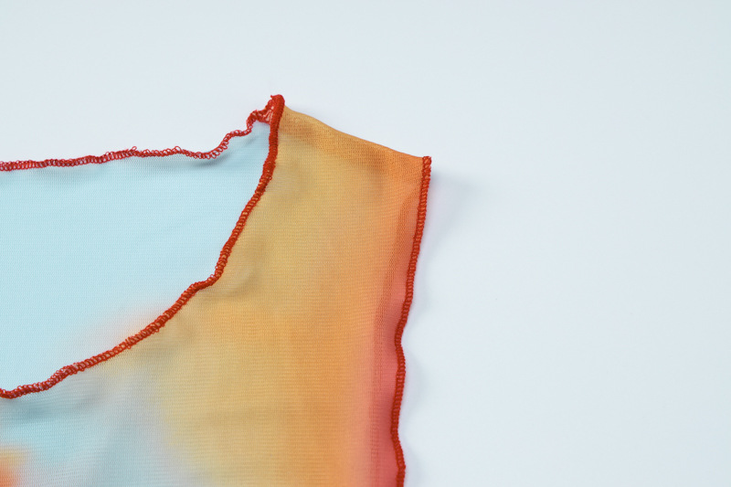 Women Summer Mesh Print Round Neck Sleeveless Boysuit