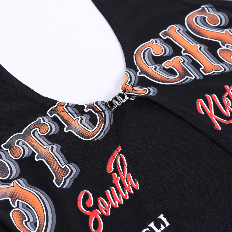 Womens Halter Neck Print Crop Tank Top