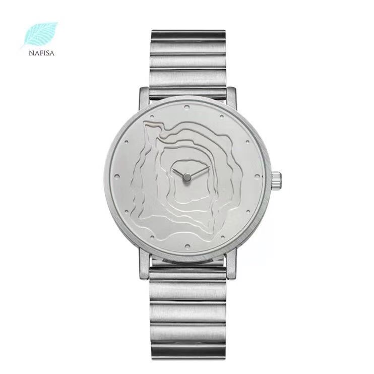 Watch ins niche design women's and men's watches fashion trend steel band watch quartz watch brand authentic