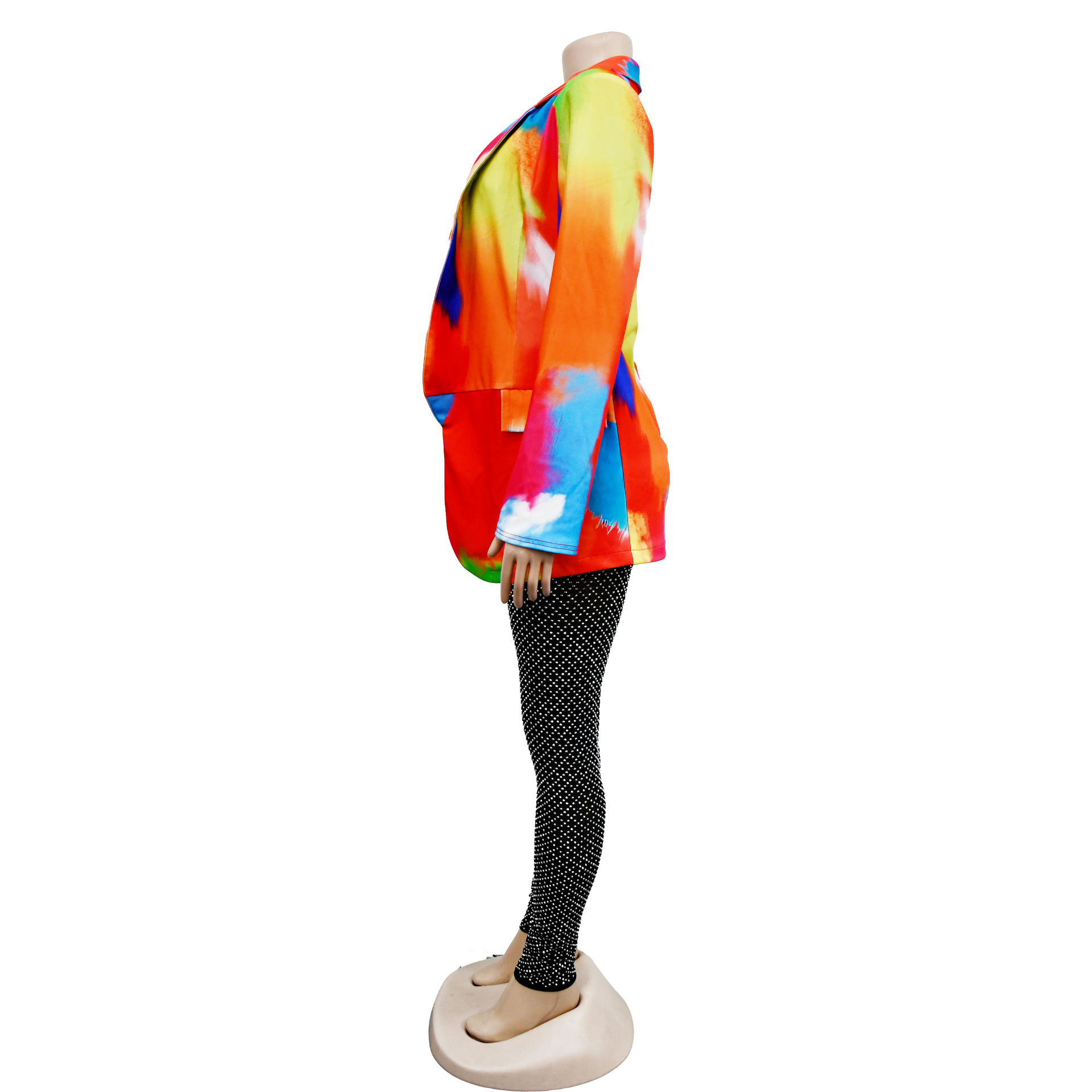 Women's Fashion Printed Long Sleeve Casual Blazer