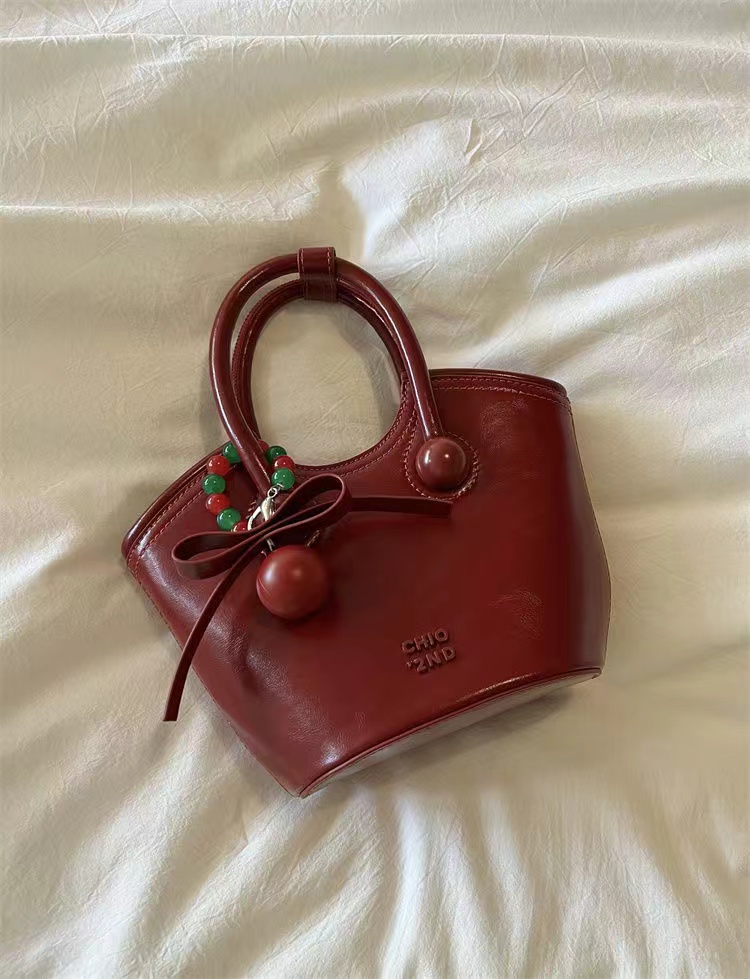 Cherry Love Hand Tote Bag Women's 2024 New High-end Shoulder Crossbody Bag