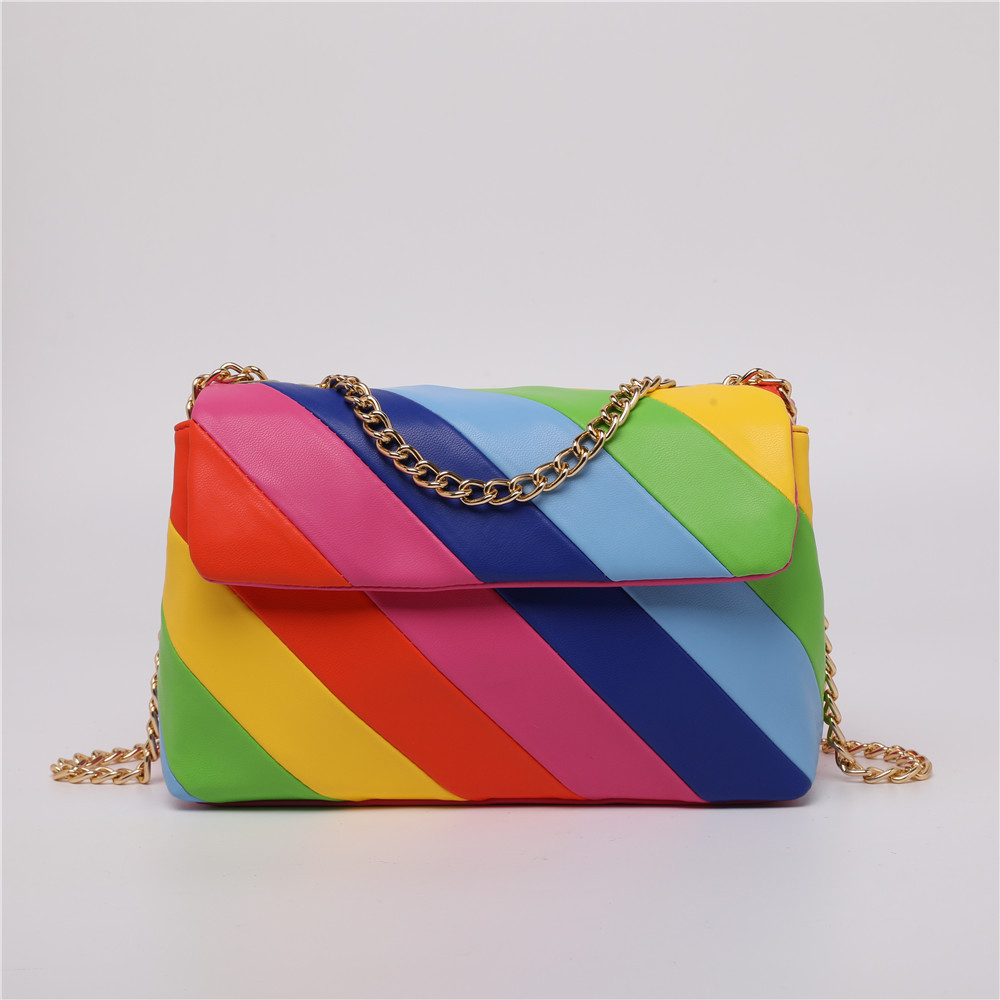 Metal Patchwork Pu Women's Designer Style Ladies Messenger Bag