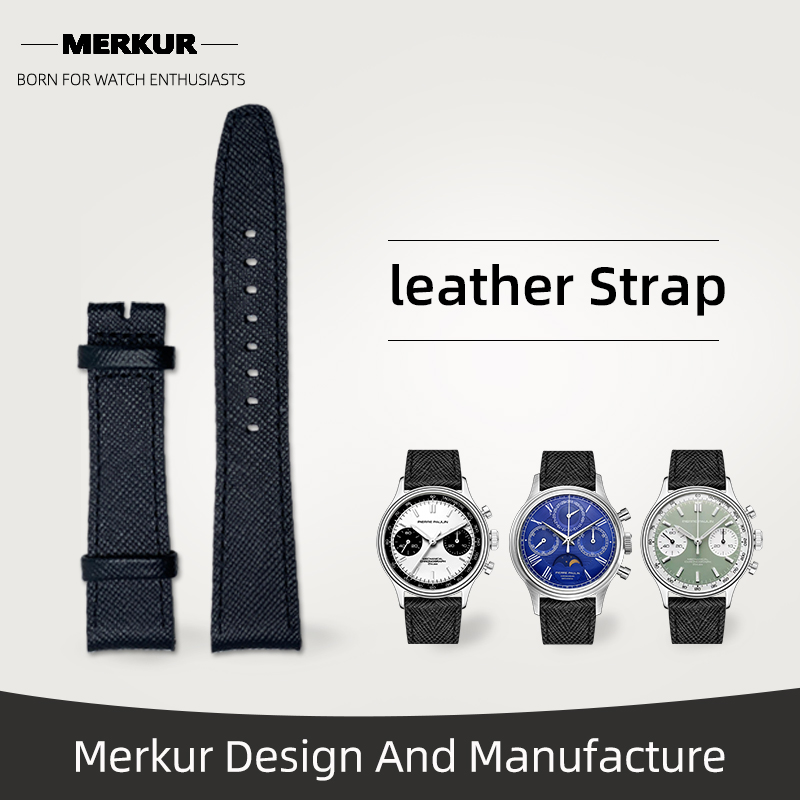 New MERKUR Watch Pam Leather Band Strap 20MM  From Merkur Military  water Resist For Mens Womens Watches Diver Chronograph Tourbillon Vintage Retro Pilot Watch Seagull 1963
