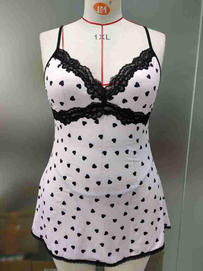 Plus Size Women Sexy Lingerie Print Dress
