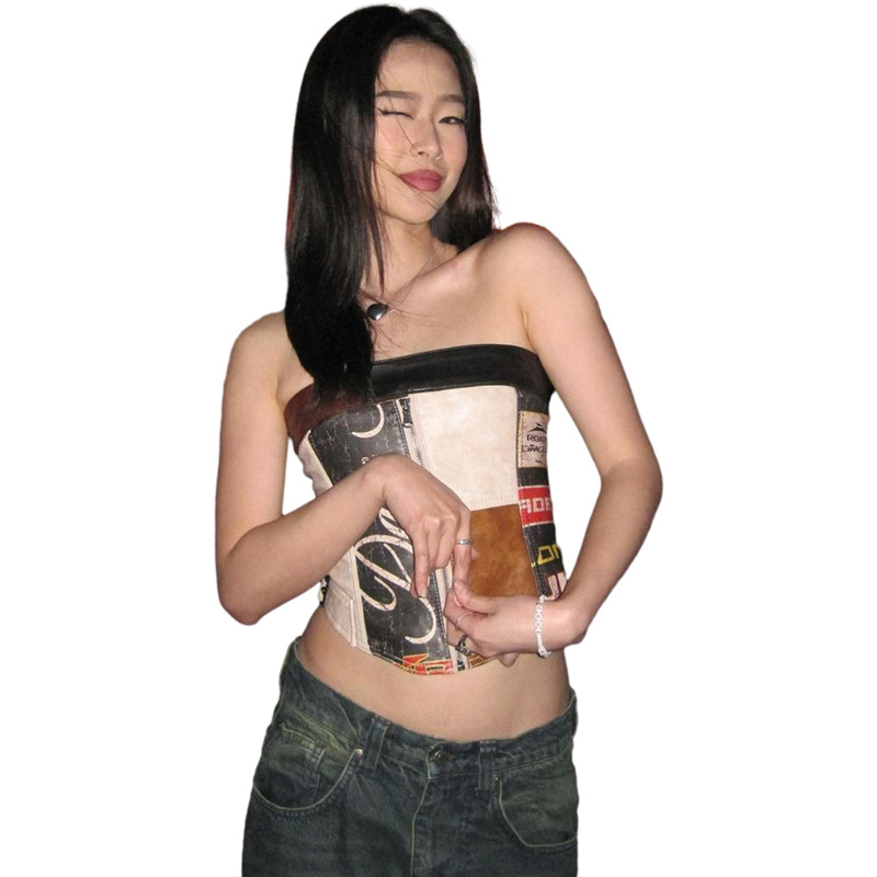 Summer Women Patchwork Contrast Casual Top