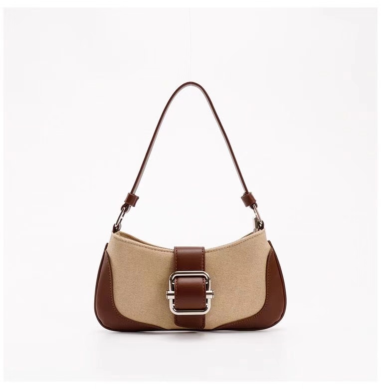 European and American style osoi bag for women, niche design, retro color matching baguette bag, Hyuna same style shoulder messenger bag