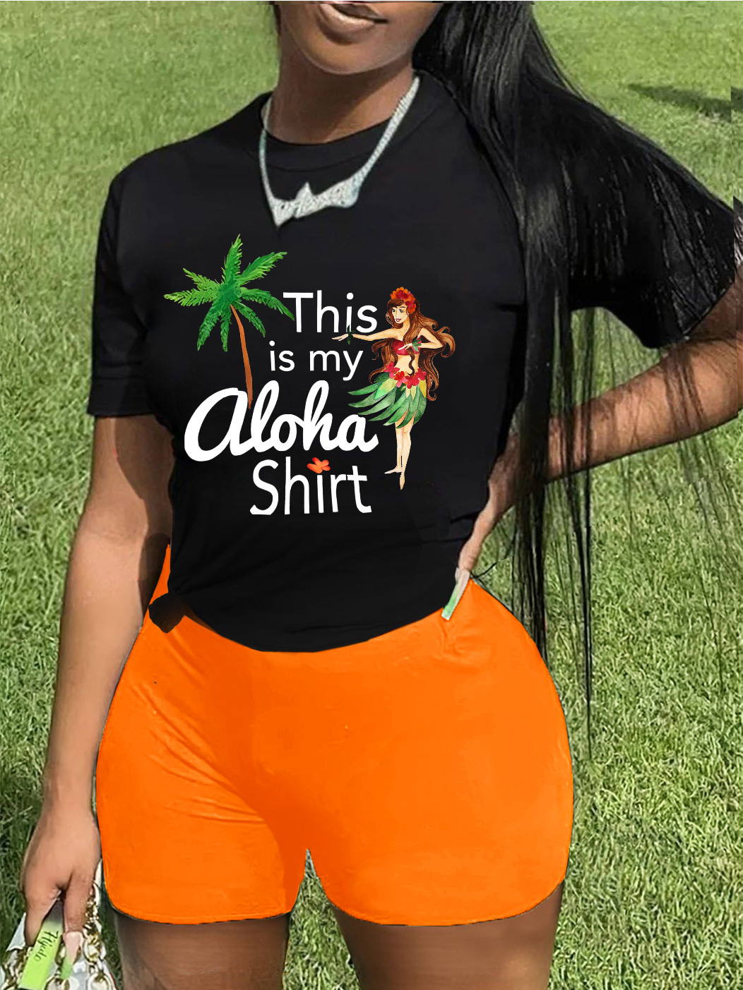 Autumn and Winter Women's Print Style Print Casual Two Piece