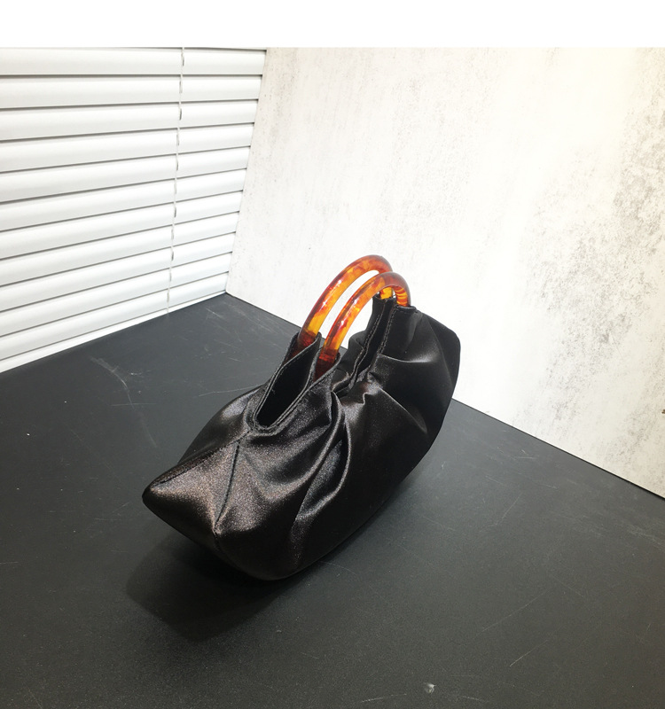 women's hand carry pleated silk cloud bag dinner hand bag