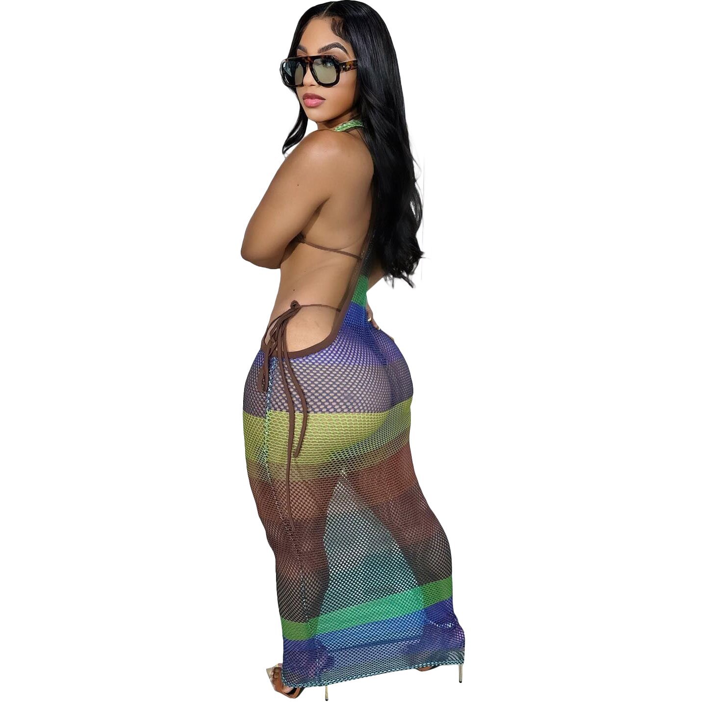 Women Screen Printing Swimwears Dresses Three-Piece