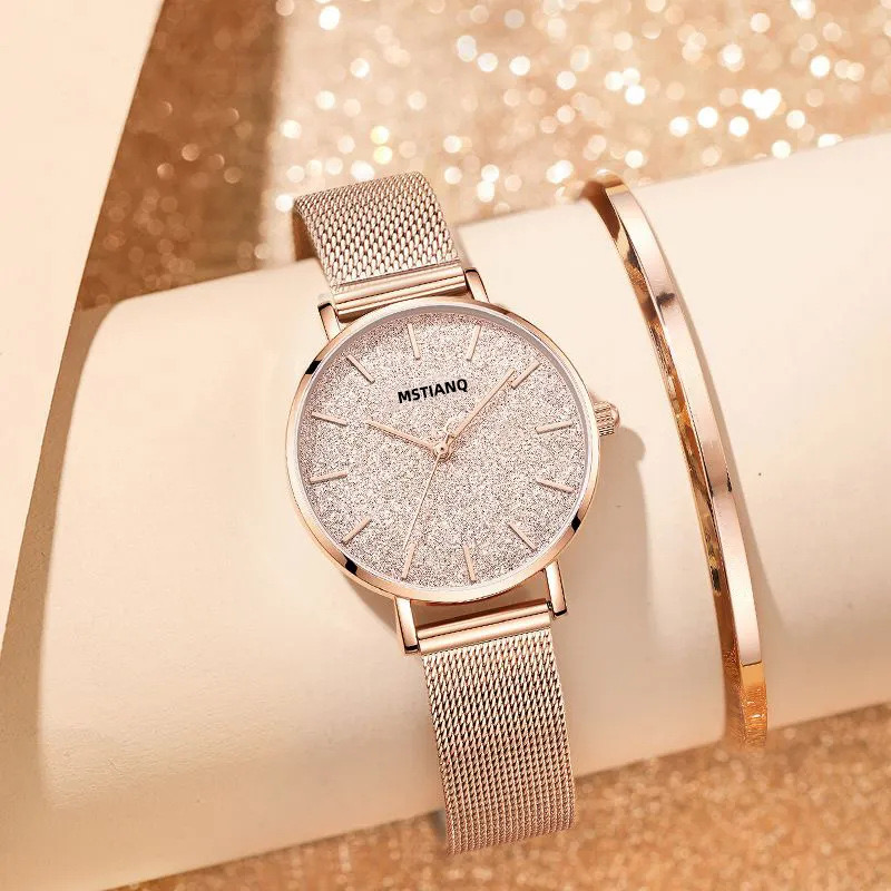 Starry sky Korean style simple and cool watch for women ins niche light luxury casual versatile literary small dial watch