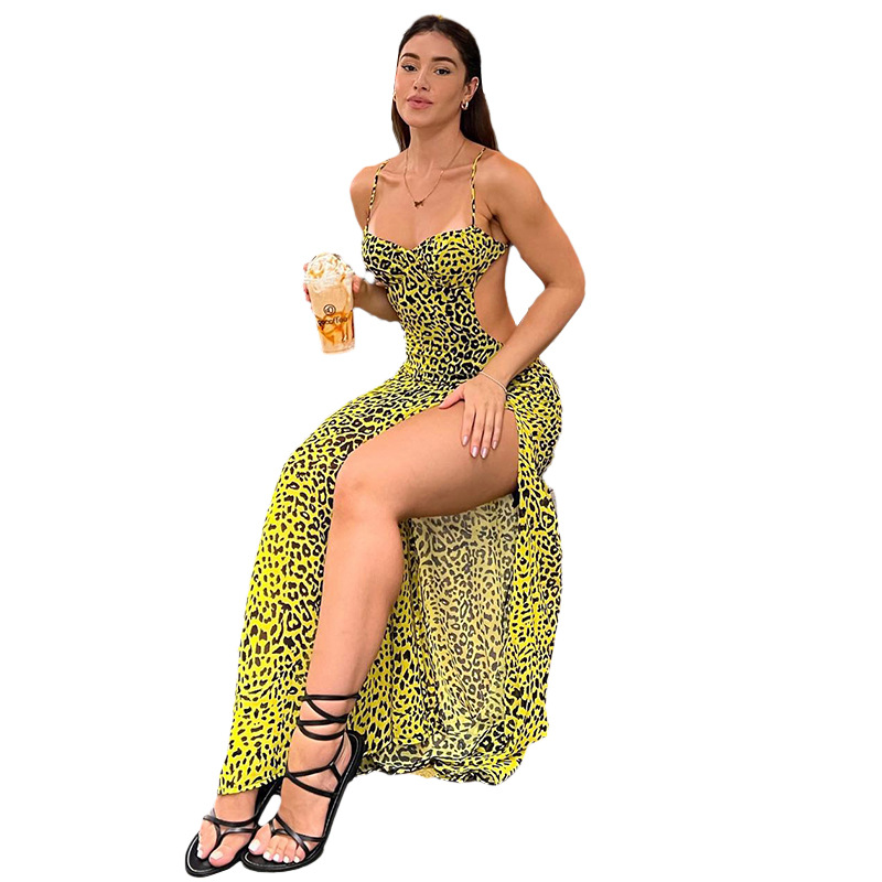 Summer Women's Fashion Low Back Crossover Straps Chic Evening Dress for Women