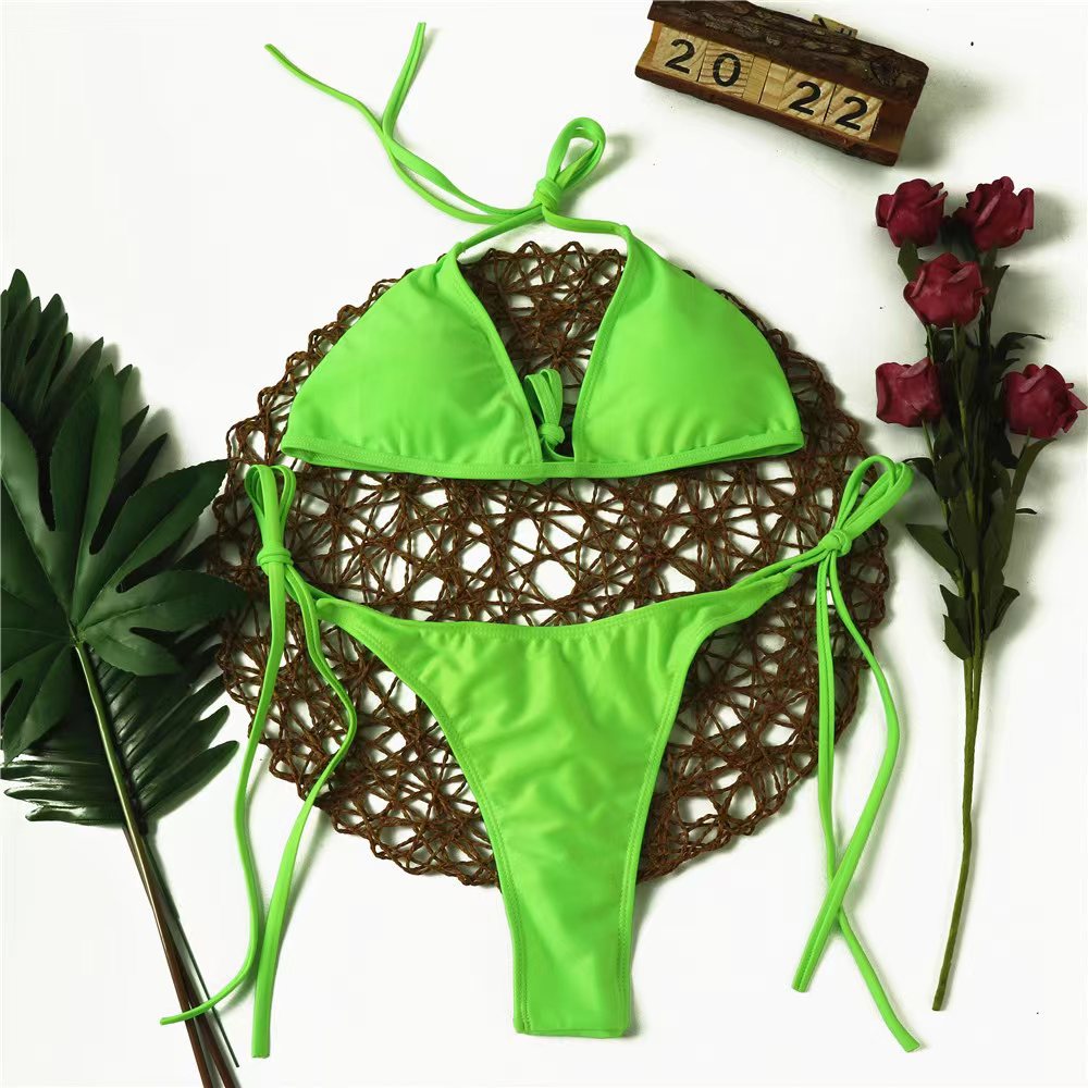 Leopard Print Swimsuit Sexy Bikini Two Pieces Lace-Up Women's Swimwear