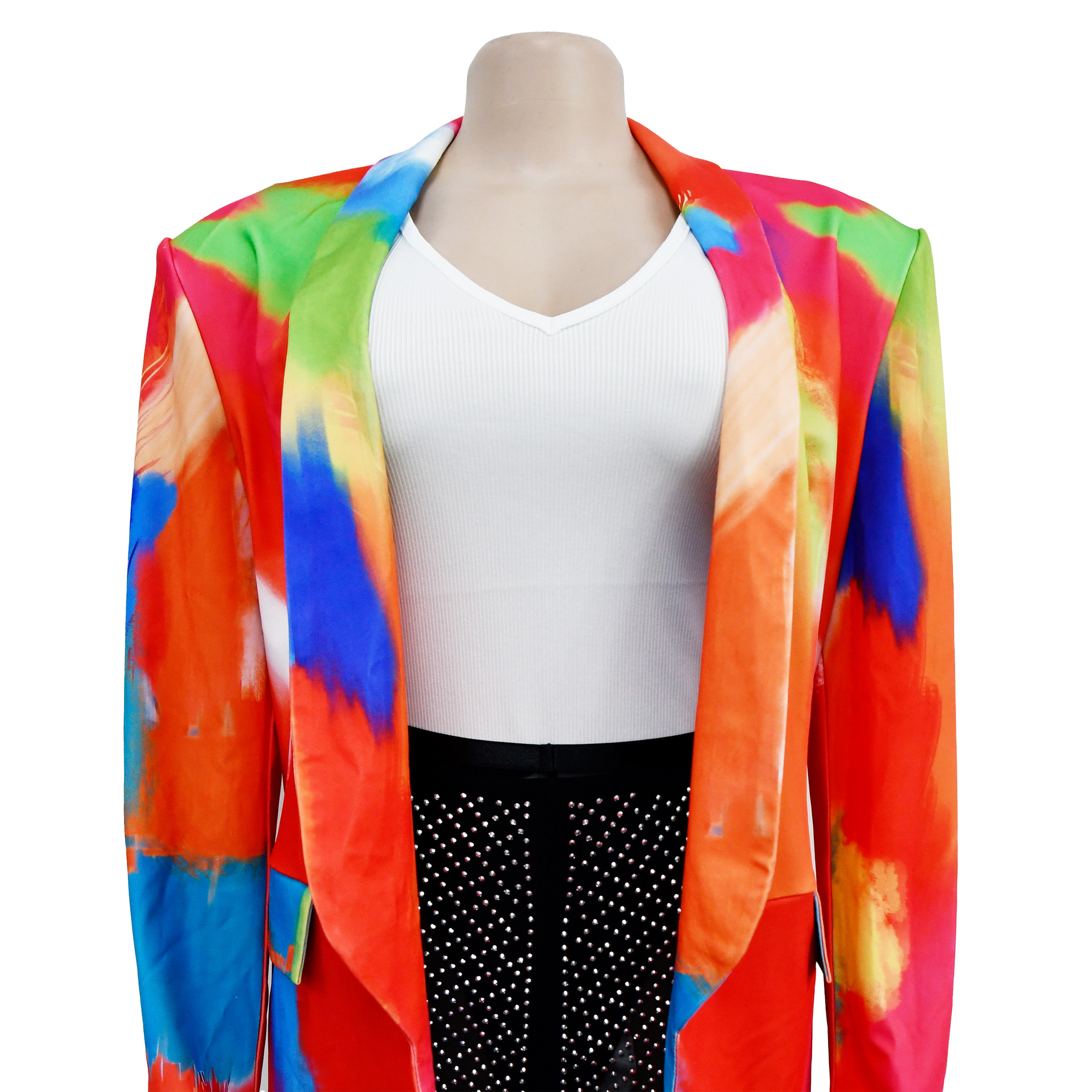 Women's Fashion Printed Long Sleeve Casual Blazer