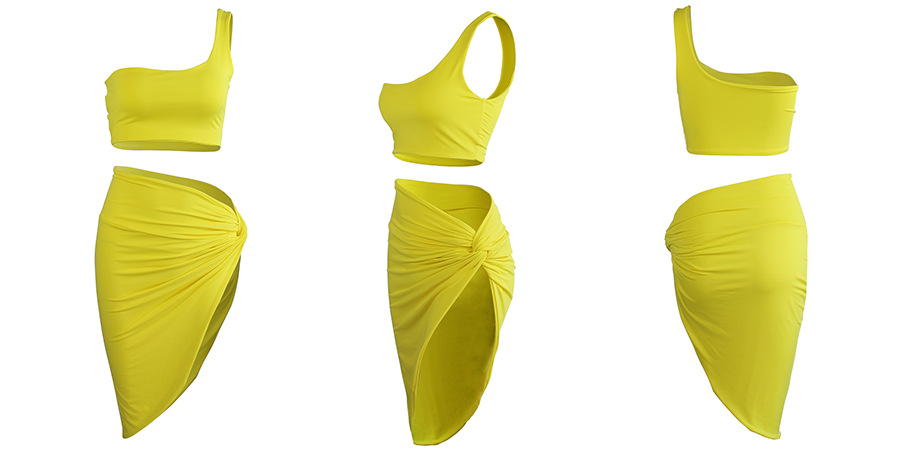 Spring Summer Women's Sexy Crop Two Piece Skirt Set