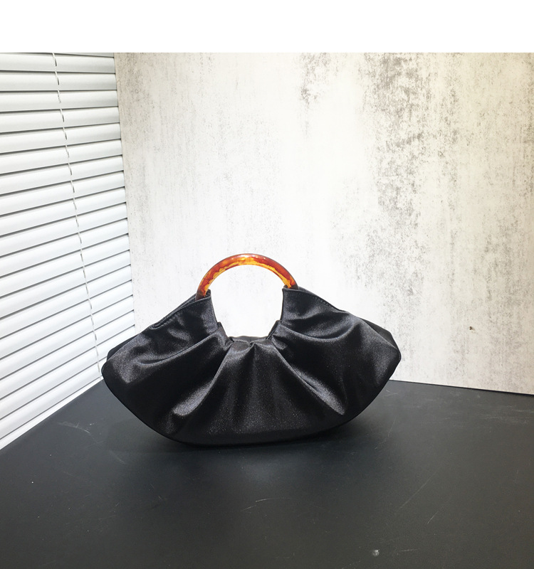 women's hand carry pleated silk cloud bag dinner hand bag