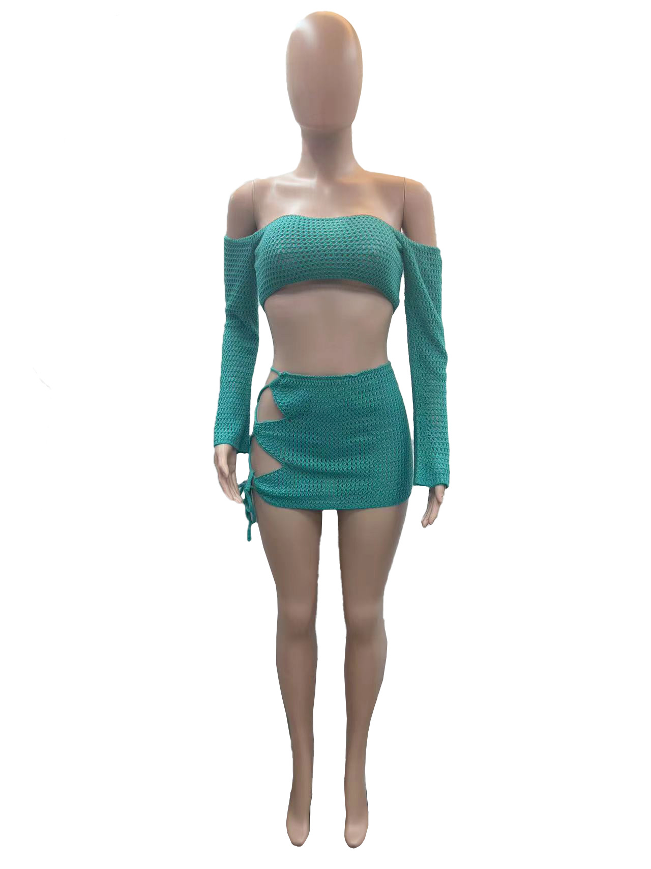 Women's Sexy Lace-Up Bodycon Set