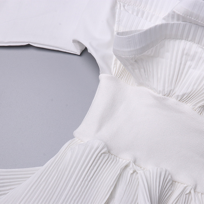 Long Sleeve Ruffle Blouse Women Autumn High Waist Stand Collar Slim Top with Belt